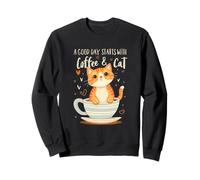 A GOOD DAY STARTS WITH Coffee & Cat Coffee Sweatshirt