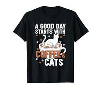 A Good Day Starts with Coffee & Cats T-Shirt