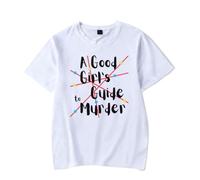 A Good Girl's Guide to Murder T-Shirt Hip Hop Short Sleeve Casual Tee Shirt Fashion Wear Unisex Tshirt (S,White)