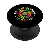 A Good Mom With An Autistic Son Autism Awareness Month PopSockets Adhesive PopGrip