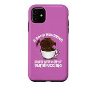 A Good Mourning Starts With A Cup Of Deathpuccino Halloween Case for iPhone 11