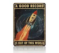 A Good Record Is Out Of This World Rocket Sign Funny Home Bar Cafe Kitchen Garage 8"x12"