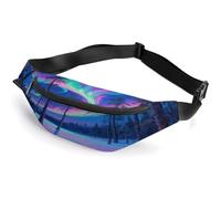 A Gorgeous Aurora Forest Fanny Pack for Men&Women,Crossbody Bag with Adjustable Strap,Chest Pack for Running Travel
