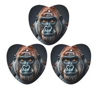 A Gorilla Car Air Freshener, 3 Pcs Love form Hanging Air Freshener Cards, Long Lasting Fragrance Scented Cards for Car, Home, Office Gray-style
