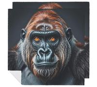 A Gorilla Cloth Napkins for Hotel, Reusable Square Napkins Cloth 2 PCS Washable, Soft Absorbent Napkin for Family Dinners, Weddings, Thanksgiving, New Year Party