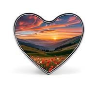 A Gorilla Fashion Heart Brooch Pins Lightweight Enamel Lapel Pin for Women Men, Hat Bag Jacket Clothing Accessory Jewelry Gift, Cloud Garden at Sunset, Love form