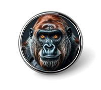 A Gorilla Round Badge Cute Enamel Lapel Pin Brooches Button Pin Personalized Clothing Decoration Unisex Badge Holder Hats Bags Shirts Decor
