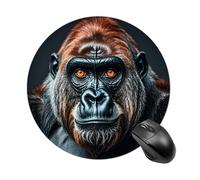 A Gorilla Round Mouse Pad Smooth Glide Gaming Mousepad Extra Density Portable Comfortable Mouse Mat for Desk, Home, Office 7.8x7.8 Inches