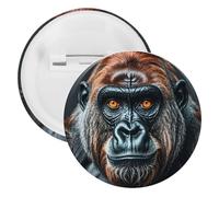 A Gorilla Tinplate Badge Personalized Round Brooch Large Craft Button Suitable for Teachers, Nurses, Doctors, Staff, Party Gift Accessories, 12pcs, Plastic, plastics