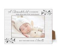 A Grandchild Is Someone Who Reaches For Your Hand But Touches Your Heart, 4x6 Grandchild Picture Frame, First Time Grandparents Gifts, Tabletop Picture Frames for Desk Decor-21