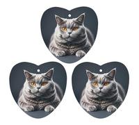 A Gray Cat Is Lying Car Air Freshener, 3 Pcs Love form Hanging Air Freshener Cards, Long Lasting Fragrance Scented Cards for Car, Home, Office White-style
