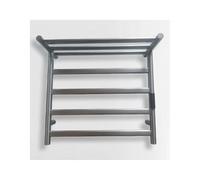 A Gray,Hard wired,Electric Towel Rack with Top Shelf,Hot Stainless Steel,Wall Mounted Heated Towel Drying Rack Constant Temperature