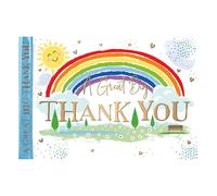 A Great Big Thank You Card, Rainbow Design, Gold Foil Finish, UK Made
