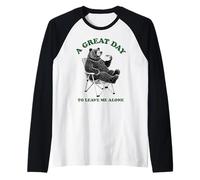 A Great-Day to Leave Me Alone, Funny Bear, Coffee Bear Raglan Baseball Tee
