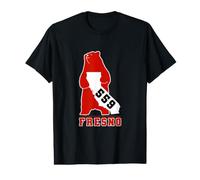 A Grizzly Bear Holding California Map Fresno 559 Area Code Value Graphic T-Shirt