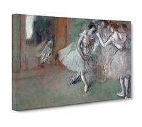 A Group Of Ballet Ballerina Dancers By Edgar Degas Classic Painting Canvas Wall Art Print Ready to Hang, Framed Picture for Living Room Bedroom Home Office Décor, 30x20 Inch (76x50 cm)