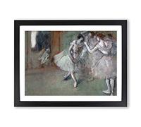 A Group Of Ballet Ballerina Dancers By Edgar Degas Framed Print Black A4 | Wall Art, Ready to Hang, Satin Fine Art Paper, Fade-Resistant Inks, Acrylic Glazing, Securely Packaged, Made in the UK