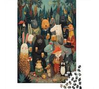 A Group of Different Animals Playing in The Forest Jigsaw Puzzles for Adults And Kids. 1000 Pieces Whimsical Challenge Toy Educational Game Home Decor 70x50cm/1000pcs