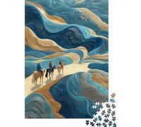 A Group of Horse Riders Puzzle 1000 Pieces Wooden Jigsaw for Adults Challenge Toy Educational Games Home Decoration 1000pcs (75x50cm)