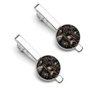 A Group of Penguins 2 Pcs Tie Clips for Men Necktie Tie Bar