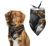 A Group of Penguins Dog Bandana Washable & Adjustable Triangle Scarf, Breathable Pet Scarf for Small Medium Large Pets, Cute Fashion Pet Accessory