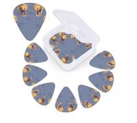 A Group of Tyrannosaurus rex patterned guitar picks, 12 pack with custom organizer storage box, guitar accessories, ukulele for acoustic guitar, bass,
