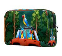 a Group Parrot on The Car Cosmetic Bag for Women, Travel Toiletries Bags Large Makeup Handy Pouch Organiser Bag with Zipper