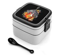 A Guitar House Bento Lunch Box Adults with Compartments Handle Food Containers 1000ml