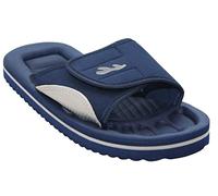 A&H Footwear Mens Lightweight EVA Slides Touch Fasten Beach Flip Flops Casual Sandals Shoes (Navy, UK Footwear Size System, Adult, Men, Numeric, Medium, 8)