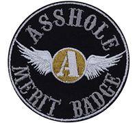 A-H Merit Badge Funny Gift Iron on Patch - Tactical Morale Patches for Military, Pets, Navy Seals, Patriots - Wildly Popular Army Patch for Military Jackets, Caps, Jeans | 80x80 mm