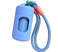 A&H ZIER Poop Bags Holder With Portable Colorful Lanyard, Soft-Touch Dog Waste Bags Dispenser, Compatible With Any Dog Walking Accessories, Light Blue