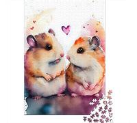 A Hamster Couples Romance 1000-Piece Jigsaw Puzzle for Adults, 38x26cm/1000pcs, Relaxing Indoor Activity, Weekend Downtime And Time at Home