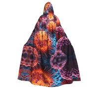 A Hand Drawn Painting of A Cancerous Cells in The Adult Halloween Party Cloak-Stylish Pumpkin Theme Hooded Wizard Robe Cosplay Costumes Black