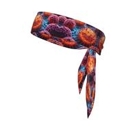A Hand Drawn Painting of A Cancerous Cells in The Print Head Tie Headbands Athletic Sweatbands for Men Women Head Tie Sport Bandana for Yoga Gym