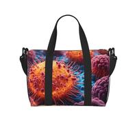 a hand drawn painting of a cancerous cells in the Print oblique across Hand Travel Bag Polyester Women Men Overnight Duffel Carry-on Tote Bag, Black, One Size, Black, One Size