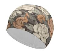 A Hand Drawn Painting Swim Cap for Adult, Elastic Fabric Swimming Cap, Comfortable Bathing Cap for Long & Short Hair