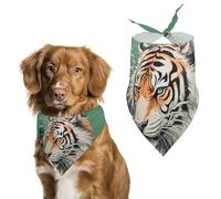 A Hand Drawn Tiger Dog Bandana Washable & Adjustable Triangle Scarf, Breathable Pet Scarf for Small Medium Large Pets, Cute Fashion Pet Accessory
