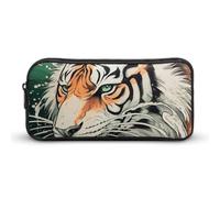 A Hand Drawn Tiger Pencil Case Large Capacity, Minimalist Pencil Pouch, Lightweight & Durable Small Storage Bag for Office Supplies Organizer
