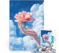 A hand reaches out from the clouds holding1000 Pieces Jigsaw Puzzles for Adults For Family Fun Birthday Gifts 38x26cm