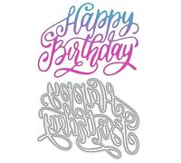 A 'Happy Birthday' Sentiments Metal Cutting Die, Stencil, Card Making, Paper Crafts, Scrapbooking, B5