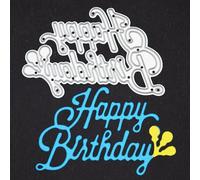 A 'Happy Birthday' Sentiments Metal Cutting Die, Stencil, Card Making, Paper Crafts, Scrapbooking, Die Size of 7 cm x 4.4 cm, A7