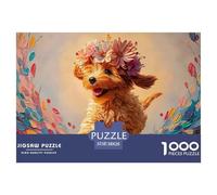 A Happy Cockapoo Puppy 1000 Piece Sturdy Cardboard Jigsaw Puzzles Happy Puppy Unique Challenging Creative Game Jigsaws for Toddlers 38x26cm/1000pcs