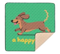 A Happy Dachshund Do Large Sturdy Baby Play mat Foldable for Floor Non-Toxic Foldable Infant Play Mat for Babies Infants Toddlers, 50'' x 50''tapete de gimnasio para