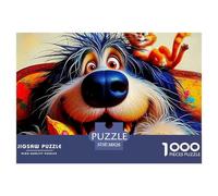 A Happy Puppy 1000 Piece Puzzle Beautiful Decoration Puzzle Pet Dog Fun Present & Activity for Home38x26cm/1000pcs