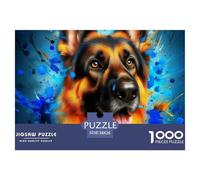 A Happy Puppy Jigsaw Puzzles for Adults 1000 Beautiful Decoration Puzzle Pet Dog Challenging Puzzles Fun Present & Activity for Home38x26cm/1000pcs