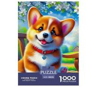A Happy Puppy Puzzles 1000 Pieces for Adults Educational Games Pet Dog Challenging Puzzles Fun Present & Activity for Home38x26cm/1000pcs