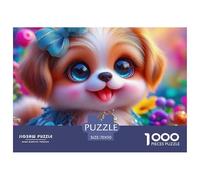A Happy Puppy Puzzles 1000 Pieces for Adults Educational Games Pet Dog Challenging Puzzles Gifts for Men70x50cm/1000pcs