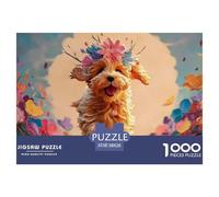 A Happy Smiling Cockapoo Puppy 1000 Piece Sturdy Cardboard Jigsaw Puzzles Happy Puppy Vibrant Imagery Creative Game Puzzles As Home Decoration38x26cm/1000pcs