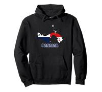 A Harpy Eagle On Panama Map With Panamanian Flag Pullover Hoodie