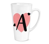 A Heart Alphabet 17oz Large Latte Mug Cup